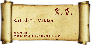 Kallós Viktor névjegykártya