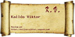 Kallós Viktor névjegykártya